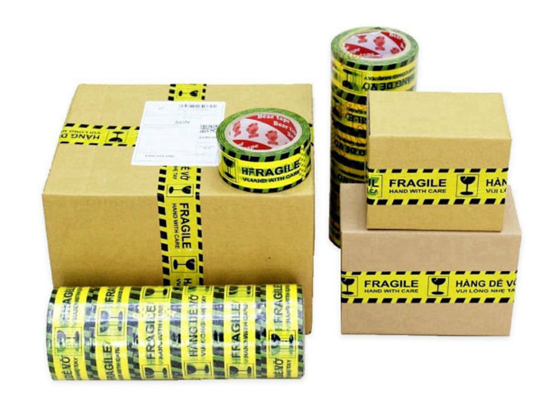 Ứng dụng thực tế của băng dính logo hàng dễ vỡ