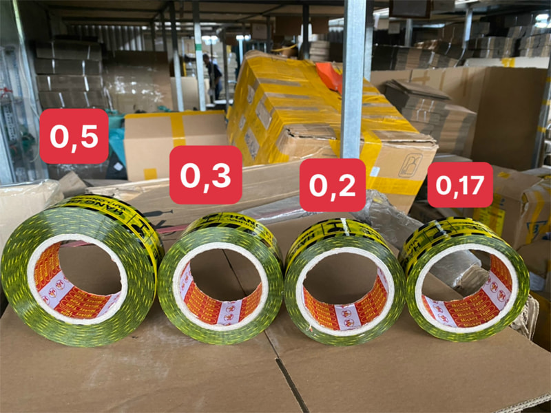 Đặc điểm của băng dính logo hàng dễ vỡ lõi giấy 5mm