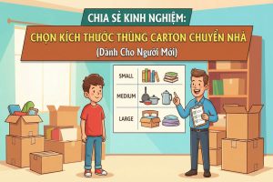 Chia sẻ kinh nghiệm chọn kích thước thùng carton chuyển nhà cho người mới