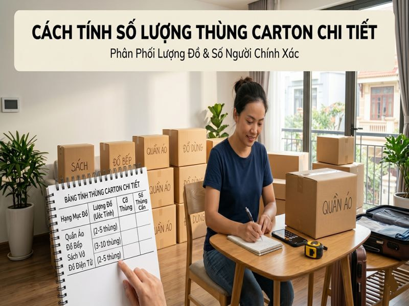 Cách tính số lượng thùng carton chi tiết