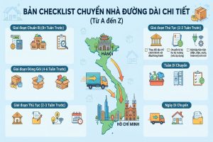 Checklist chuyển nhà đường dài đầy đủ, chi tiết từ A-Z