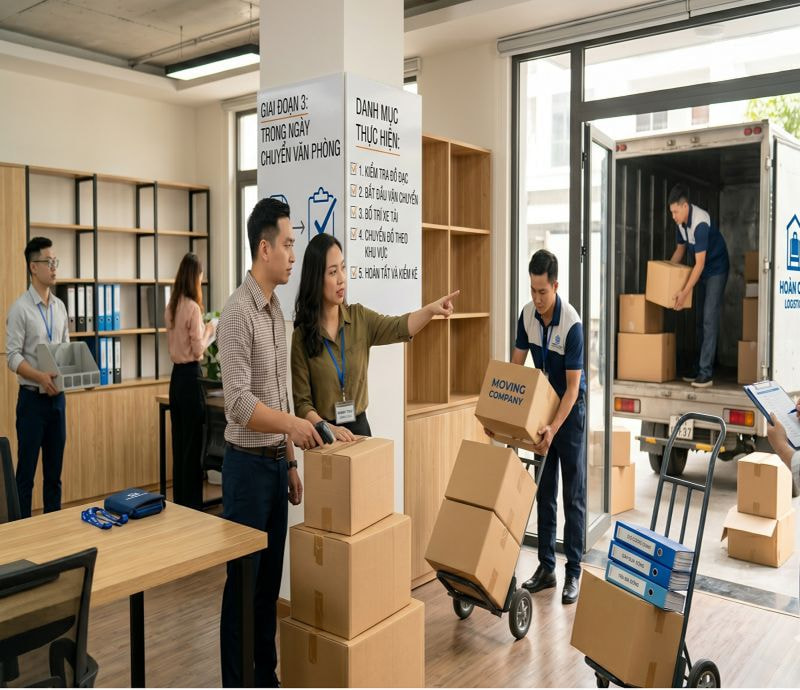 Giai đoạn 3: Trong ngày chuyển văn phòng