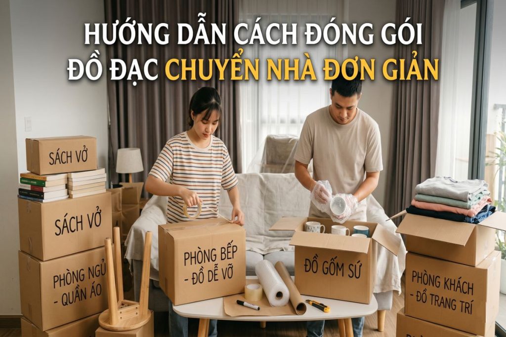 Hướng dẫn cách đóng gói đồ đạc chuyển nhà đơn giản