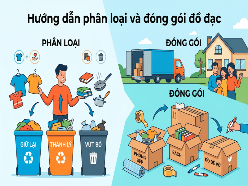 Hướng dẫn phân loại và đóng gói đồ đạc chuyên sâu