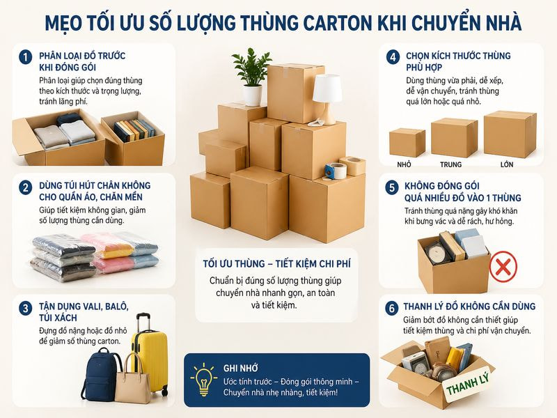 Mẹo tối ưu số lượng thùng carton khi chuyển nhà