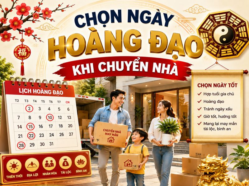 Cách chọn ngày tốt để chuyển nhà may mắn, hợp tuổi gia chủ 9 Chọn ngày hoàng đạo