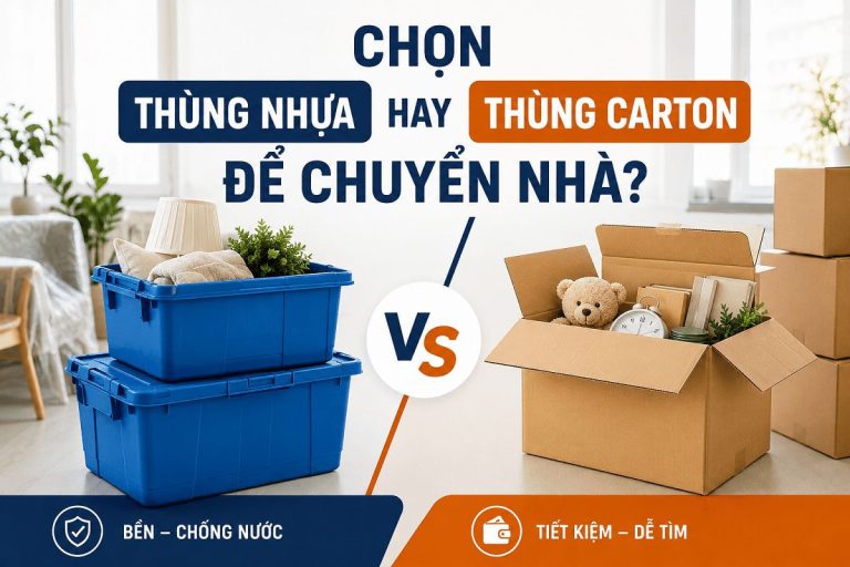 Chọn thùng nhựa hay thùng carton để chuyển nhà