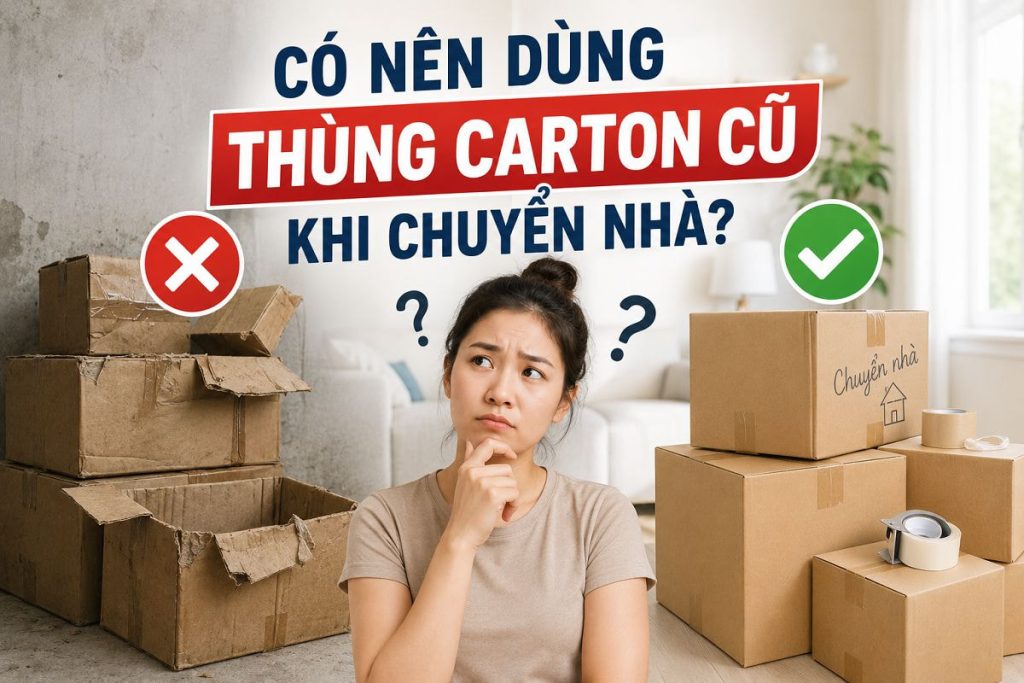 Có nên dùng thùng carton cũ khi chuyển nhà