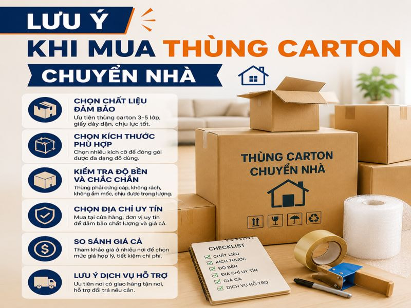 Top địa chỉ mua thùng carton chuyển nhà uy tín hiện nay 9 Lưu ý khi mua thùng carton chuyển nhà