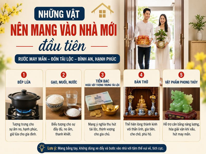Những điều kiêng kỵ khi chuyển về nhà mới tránh xui rủi 9 Những vật nên mang vào nhà mới đầu tiên