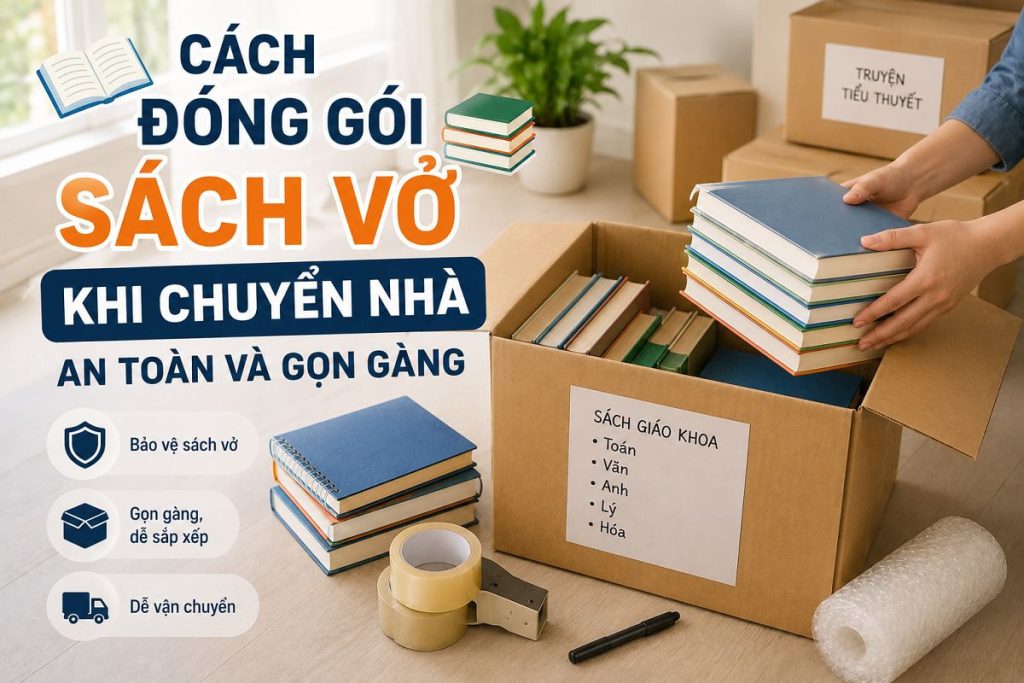 Cách đóng gói sách vở khi chuyển nhà an toàn và gọn gàng 1 Cách đóng gói sách vở khi chuyển nhà an toàn và gọn gàng