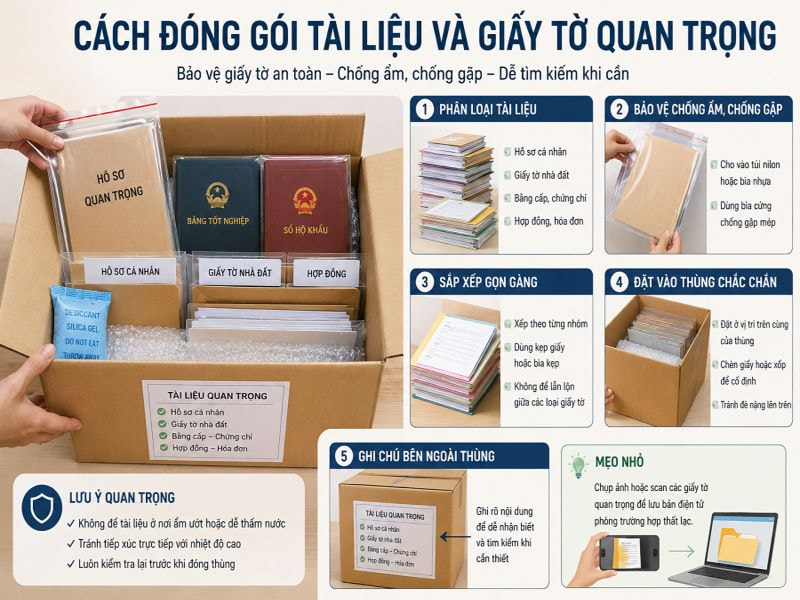 Cách đóng gói sách vở khi chuyển nhà an toàn và gọn gàng 10 Cách đóng gói tài liệu và giấy tờ quan trọng