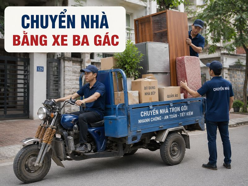 Chuyển nhà bằng xe ba gác