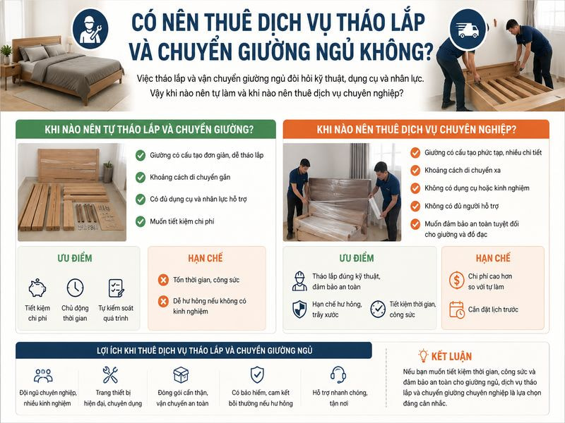 Có nên thuê dịch vụ tháo lắp và chuyển giường ngủ không?