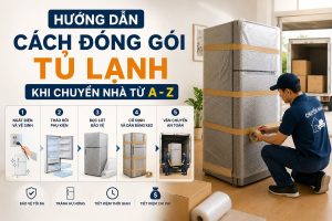 Hướng dẫn cách đóng gói tủ lạnh khi chuyển nhà từ A - Z