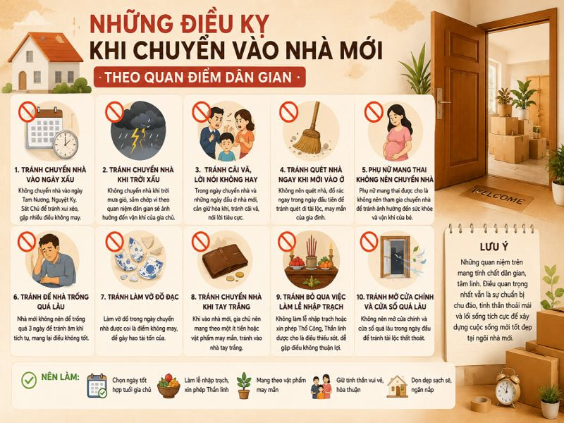 Danh sách A-Z điều cần làm trước khi chuyển vào nhà mới 9 Những điều kỵ khi chuyển vào nhà mới theo qua điểm dân gian