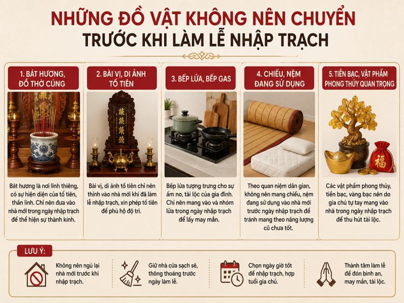 Những đồ vật không nên chuyển trước khi làm lễ nhập trạch