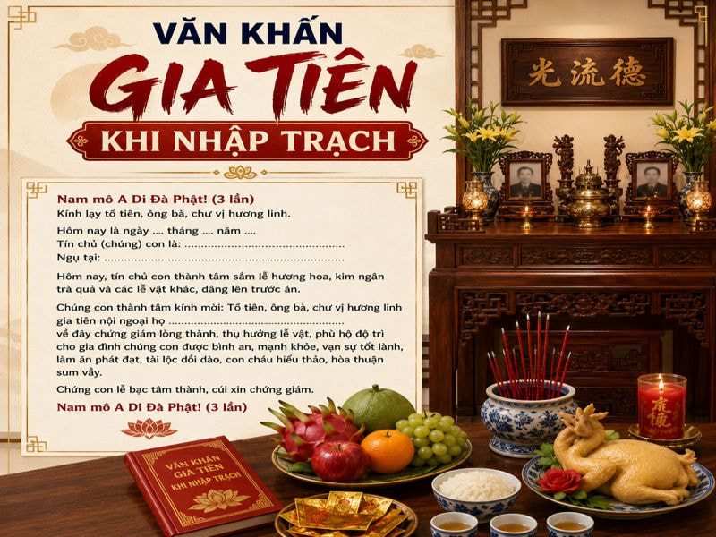 Văn khấn nhập trạch đầy đủ cho nhà mới, chung cư 9 Văn khấn gia tiên khi nhập trạch