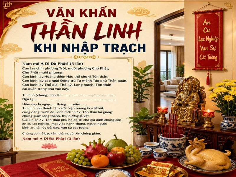 Văn khấn nhập trạch đầy đủ cho nhà mới, chung cư 8 Văn khấn thần linh khi nhập trạch