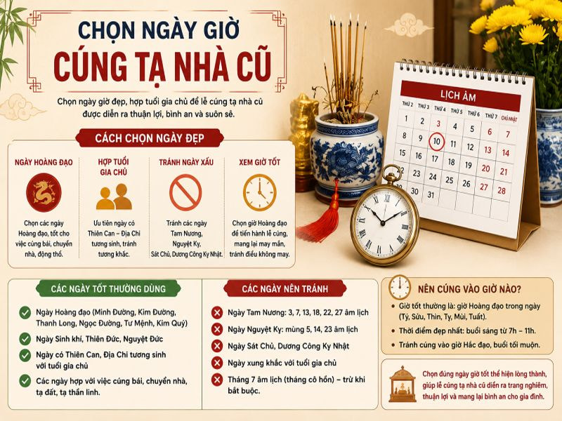 Chọn ngày giờ cúng tạ nhà cũ