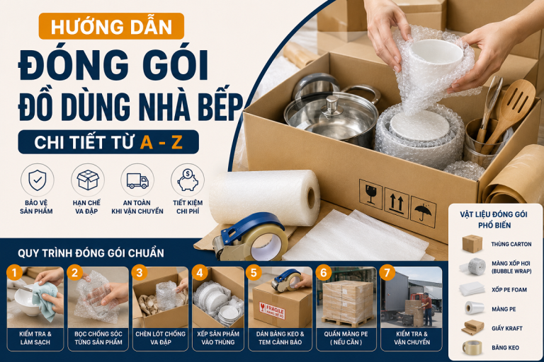Hướng dẫn đóng gói đồ dùng nhà bếp chi tiết từ A- Z