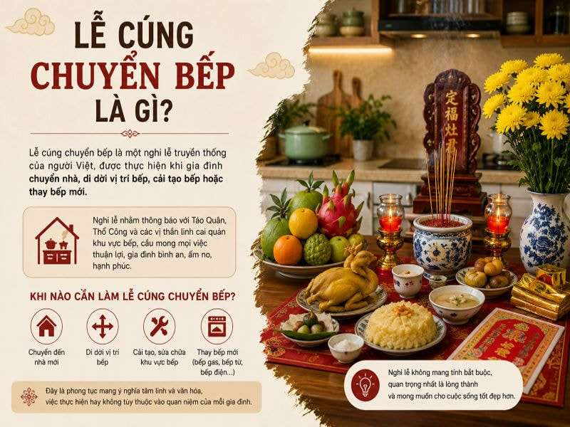 Lễ cúng chuyển bếp có cần thiết không? Ý nghĩa và phong tục 8 Lễ cúng chuyển bếp là gì?