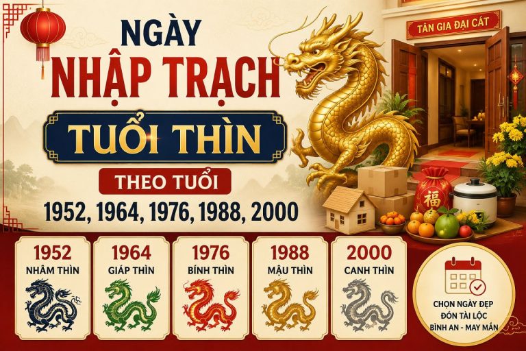 Ngày nhập trạch tuổi Thìn theo tuổi 1952, 1964, 1976, 1988, 2000