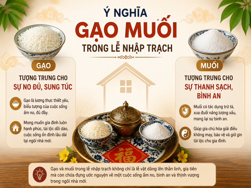 Ý nghĩa gạo muối trong lễ nhập trạch