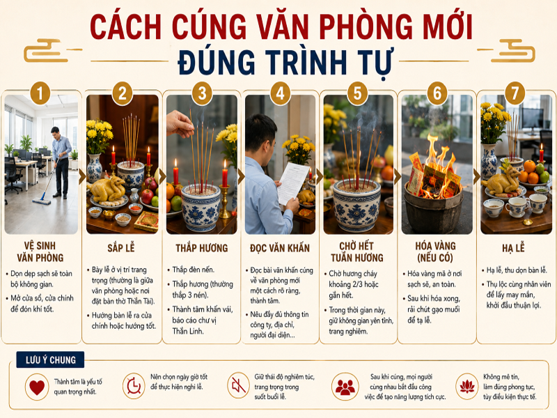 Cách cúng văn phòng mới đúng trình tự