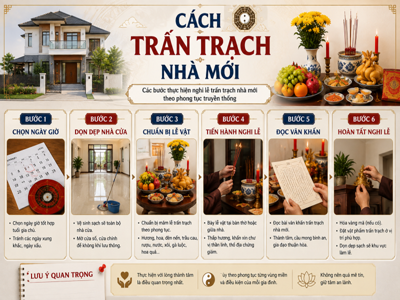 Trấn trạch là gì? Hướng dẫn cách trấn trạch nhà mới 9 Cách trấn trạch nhà mới