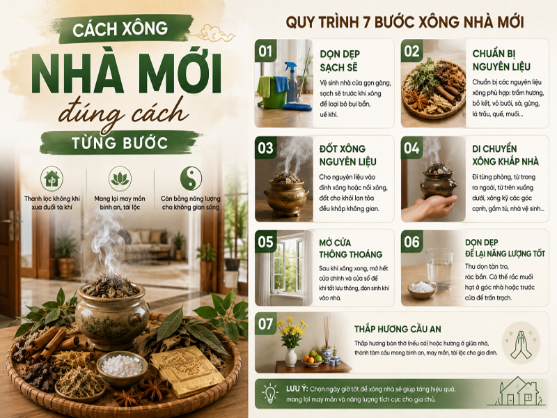 Cách xông nhà mới đúng cách từng bước