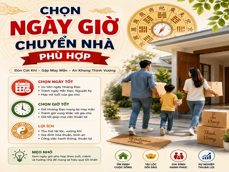 Chọn ngày giờ chuyển nhà phù hợp