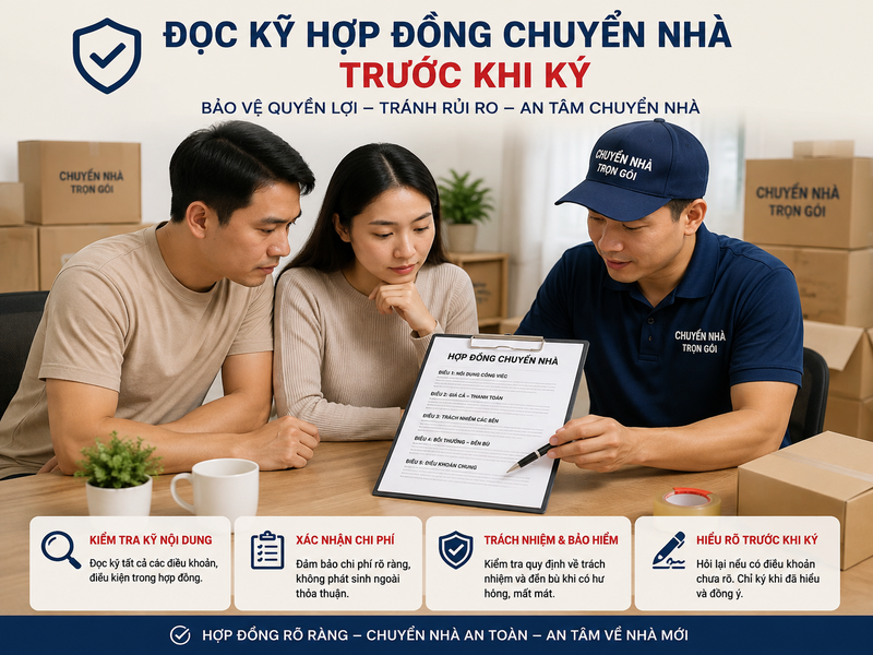 10 Lưu ý khi thuê dịch vụ chuyển nhà tránh rủi ro 10 Đọc kỹ hợp đồng trước khi ký