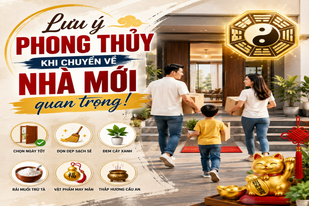 Lưu ý phong thủy khi chuyển về nhà mới quan trọng