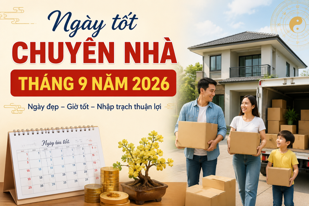 Ngày tốt chuyển nhà tháng 9 năm 2026: Ngày nhập trạch hợp tuổi 1 Ngày tốt chuyển nhà tháng 9 năm 2026