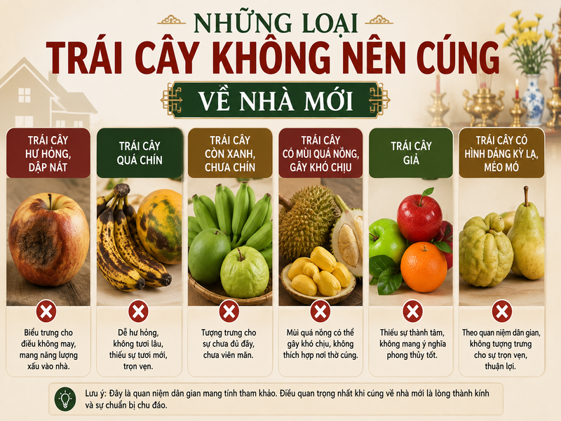 Những loại trái cây không nên cúng về nhà mới