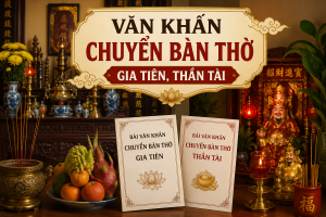 Văn khấn chuyển bàn thờ gia tiên, thần tài