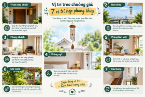 Vị trí treo chuông gió 7 vị trí hợp phong thủy